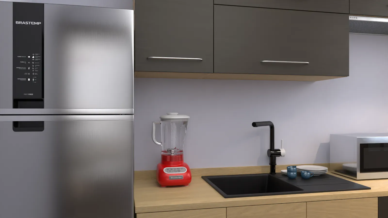 Cuisine contemporaine avec îlot central