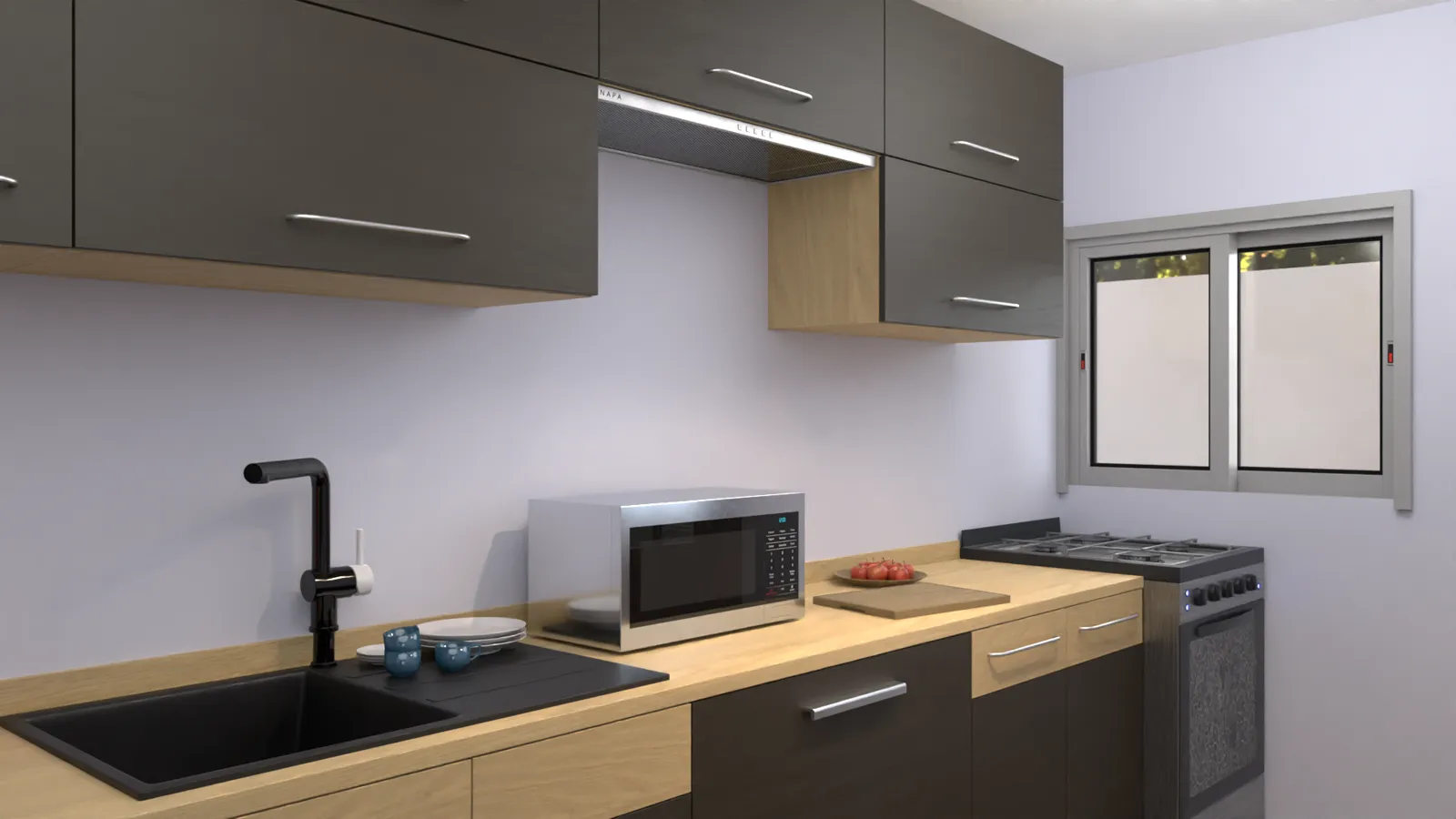 Cuisine contemporaine avec îlot central